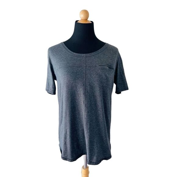 Lululemon Run Away Tee Heathered Black Womens Size 6 Technical Lightweight - Picture 3 of 7